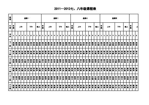 2011--2012课程表