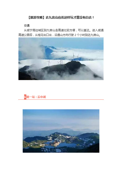 【旅游攻略】去九宫山应该这样玩才算没有白去！