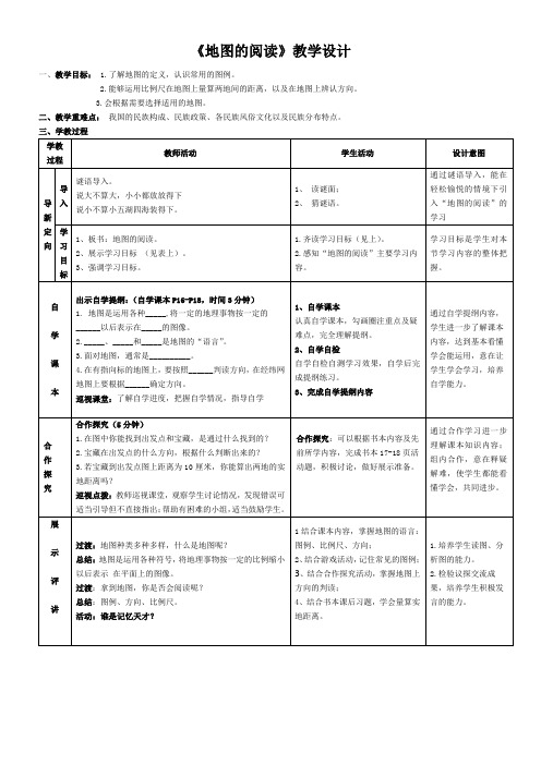 《地图的阅读》教学设计