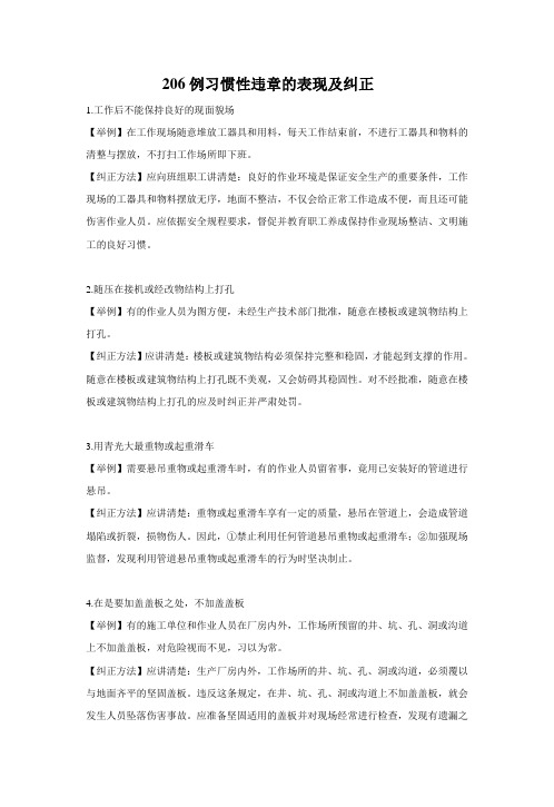 燃料206例习惯性违章的表现及纠正1