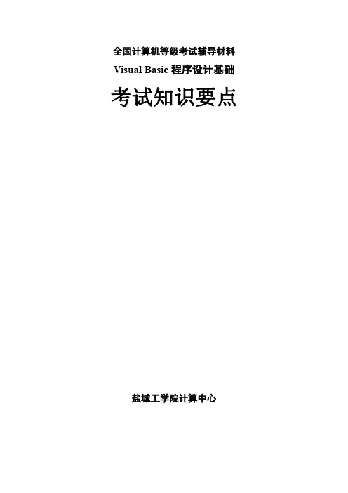 Visual+Basic程序设计基础复习资料