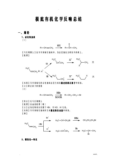 基础有机化学反应总结