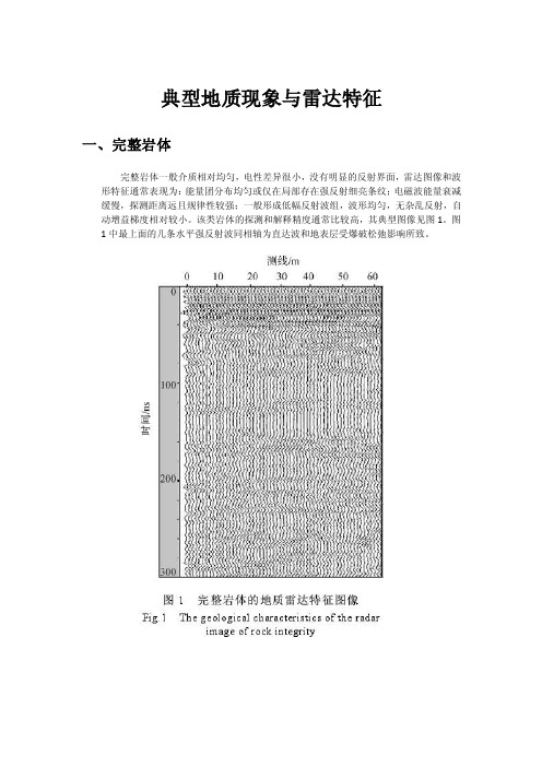 典型地质现象与雷达图像特征