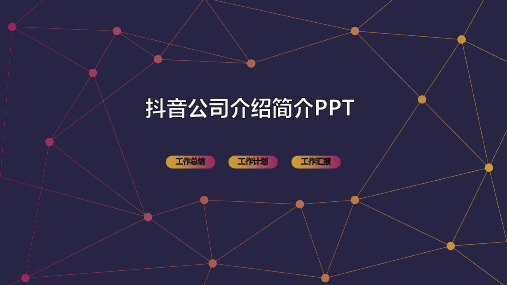 抖音公司介绍简介PPT