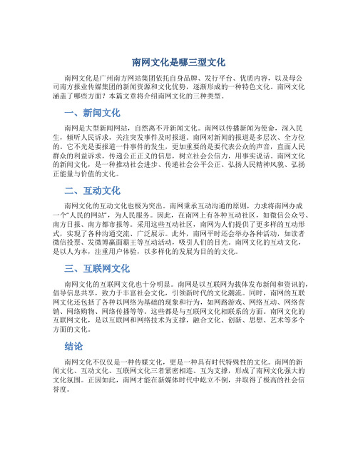 南网文化是哪三型文化