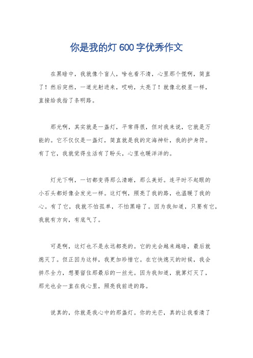 你是我的灯600字优秀作文