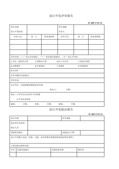 设计开发评审报告