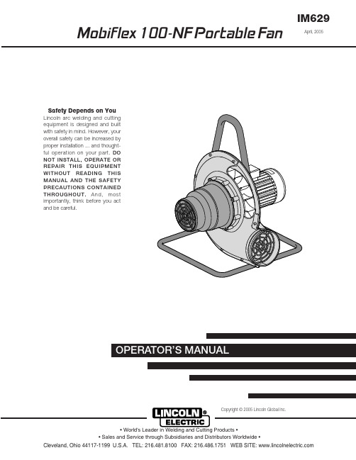 Mobiflex 100-NF 移动风扇操作指南说明书