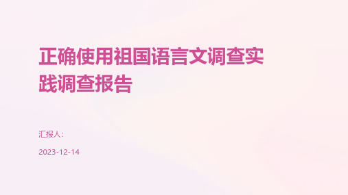 正确使用祖国语言文调查实践调查报告