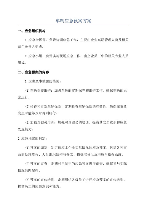 车辆应急预案方案