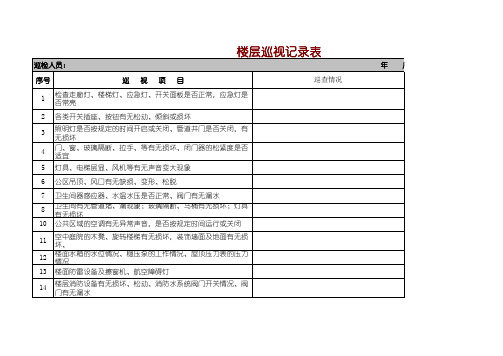 楼层巡检记录表