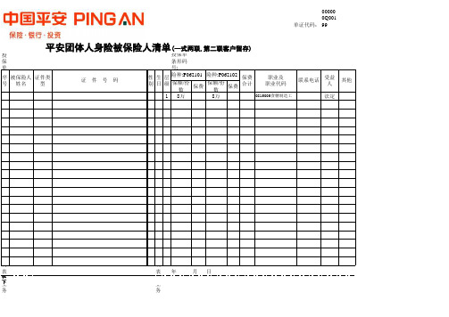 副本被保险人清单(印刷版)模板11