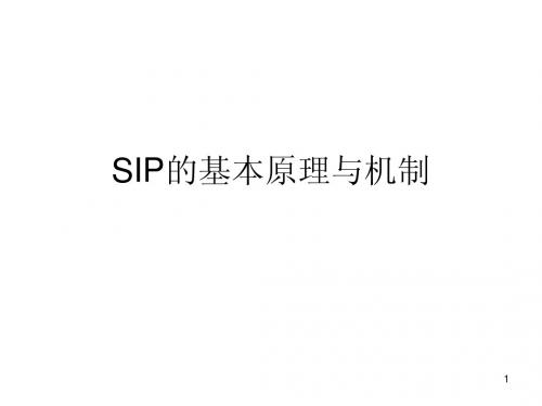 sip的基本原理与机制