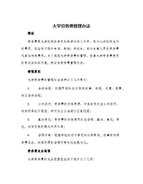 大学劳务费管理办法