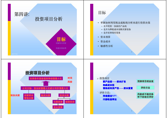 金融学第四讲如何分析投资项目