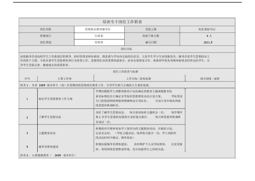 辅导员岗位分配职责说明.doc