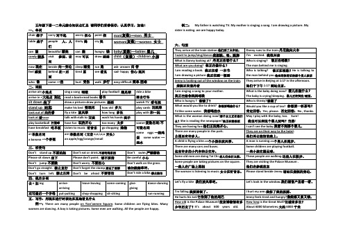 (完整版)小学英语冀教版五年级下册综合知识点汇总,推荐文档