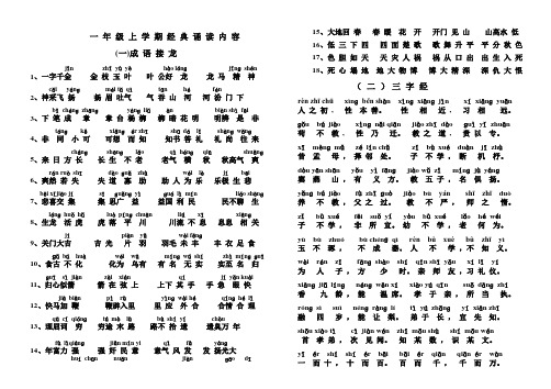 一年级上学期经典诵读