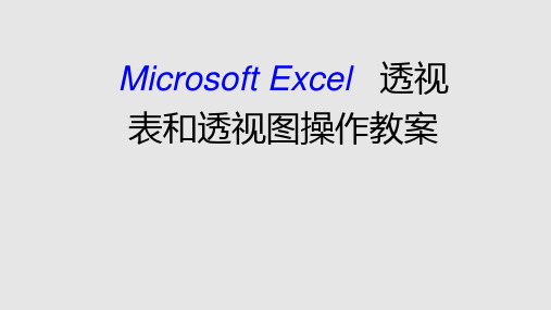 MicrosoftExcel数据透视表和数据透视图操作