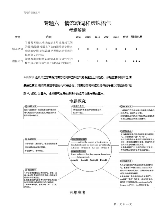 【高考英语】2019高考英语专题突破 (6)情态动词和虚拟语气