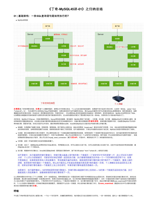 《丁奇-MySQL45讲-01》之归纳总结