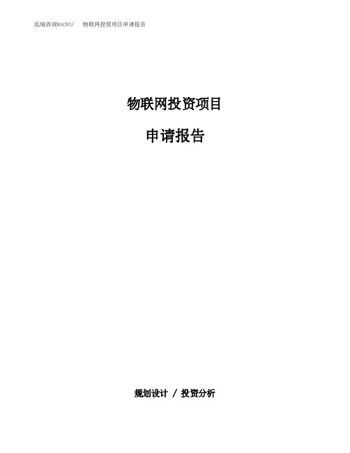 物联网投资项目申请报告范文模板