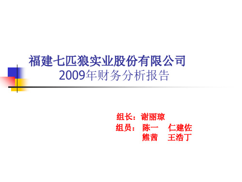 福建七匹狼实业股份有限公司2019年财务报表分析报告