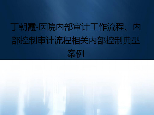 丁朝霞-医院内部审计工作流程、内部控制审计流程相关内部控制典型案例PPT课件