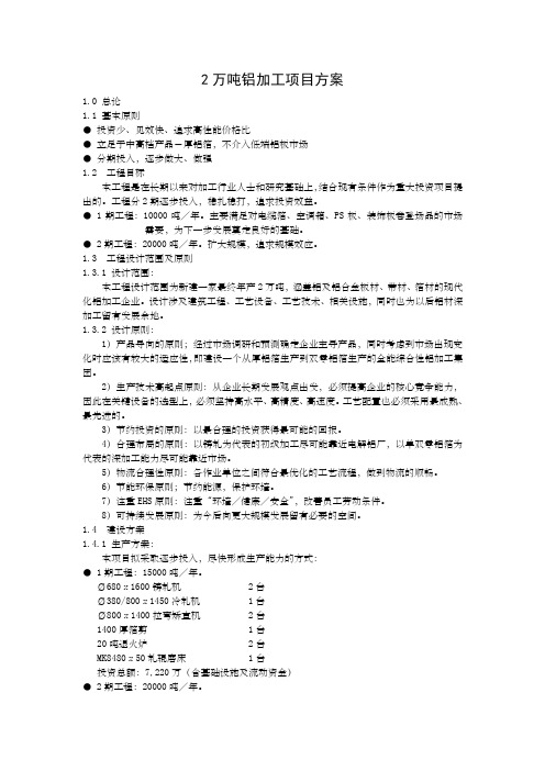 万吨铝加工项目方案