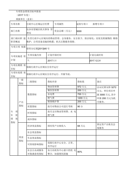 专项资金绩效目标申报表[2]