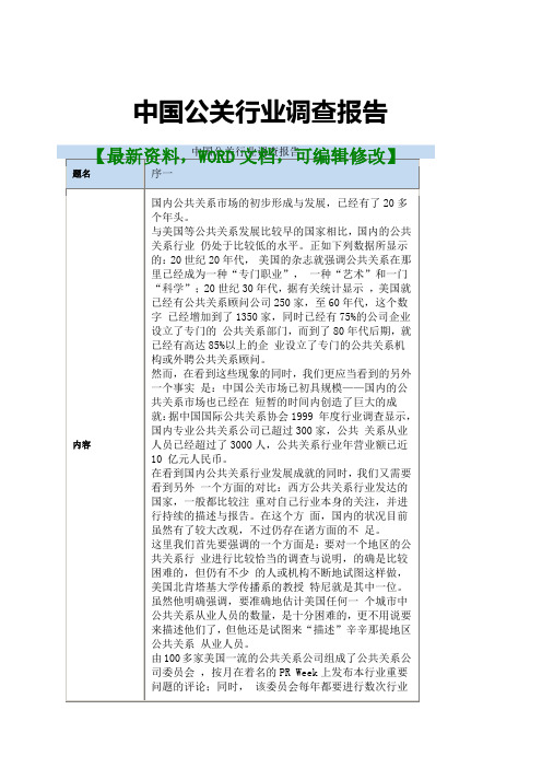 中国公关行业调查报告4p
