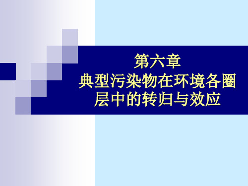 第六章 典型污染物在环境各圈层中的转归与效应