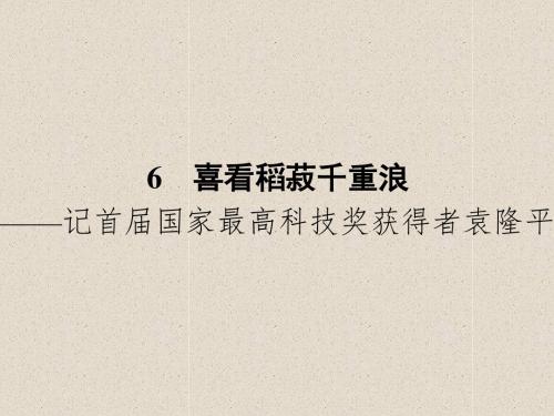 粤教版语文必修5课件：6 喜看稻菽千重浪——记首届国家最高科技奖获得者袁隆平