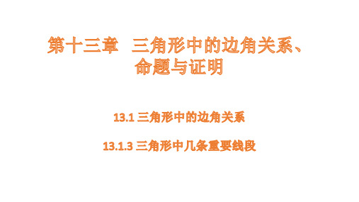 沪科版数学八年级上册13.1.3三角形中几条重要线段课件(共26张PPT)