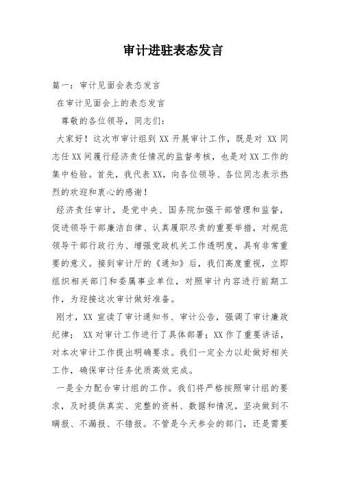 审计进驻表态发言