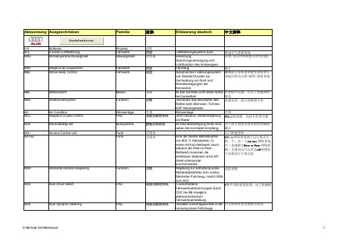 奥迪专用德语缩写释义Abkuerzungsverzeichnis 1.3