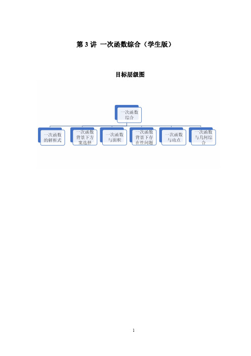 2023-2024学年北师版八年级数学寒假专题拔高作业 第3节一次函数综合(含答案)