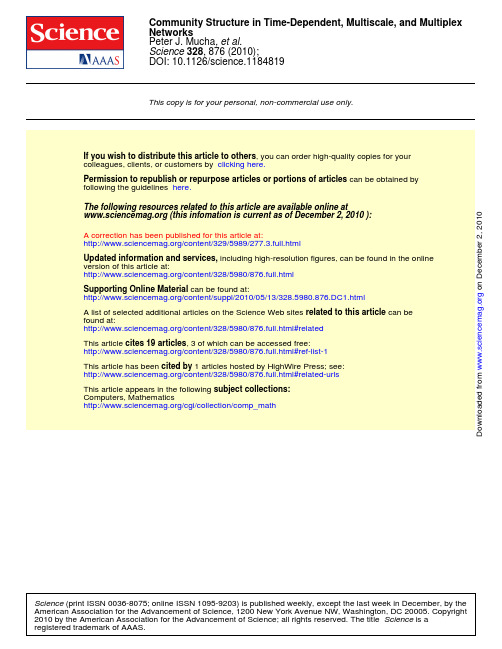 community structure in time-dependent,multiscale,and multiplex networks