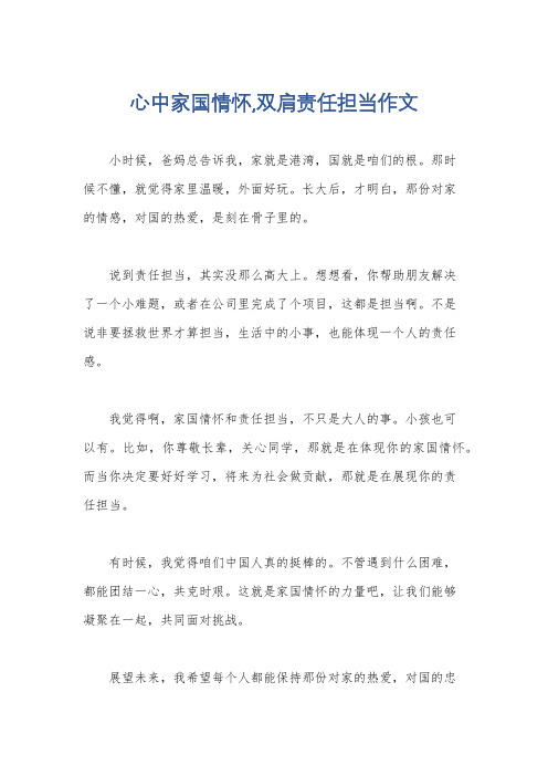 心中家国情怀,双肩责任担当作文