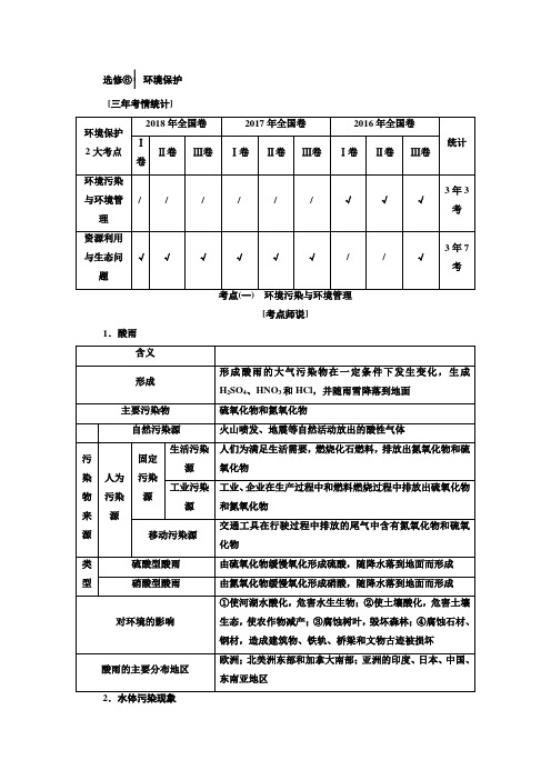 高考地理通用版二轮复习讲义第三部分选修⑥环境保护