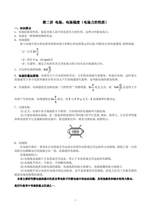 第二讲  电场、电场强度