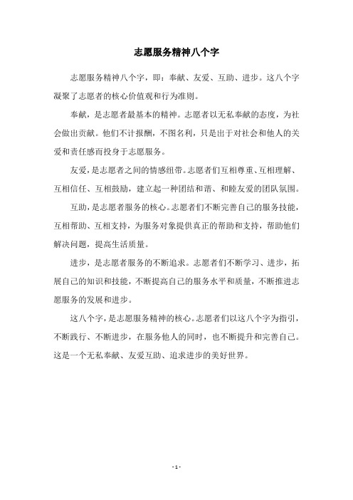 志愿服务精神八个字