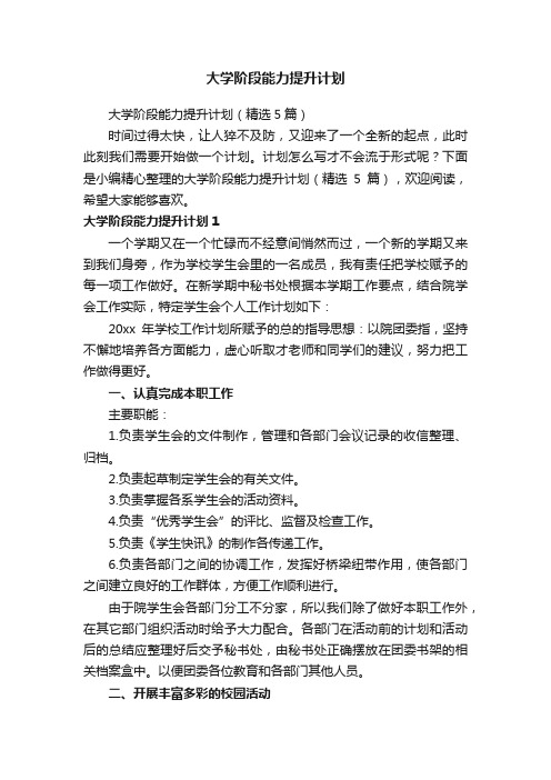 大学阶段能力提升计划