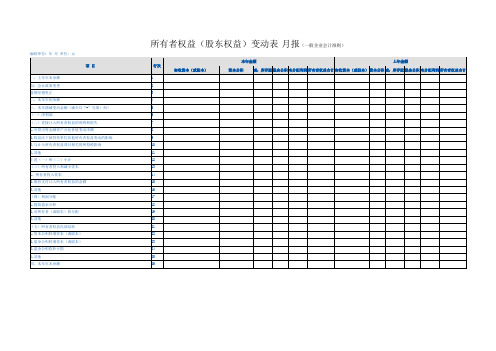 所有者权益(股东权益)变动表-月报(一般企业会计准则)