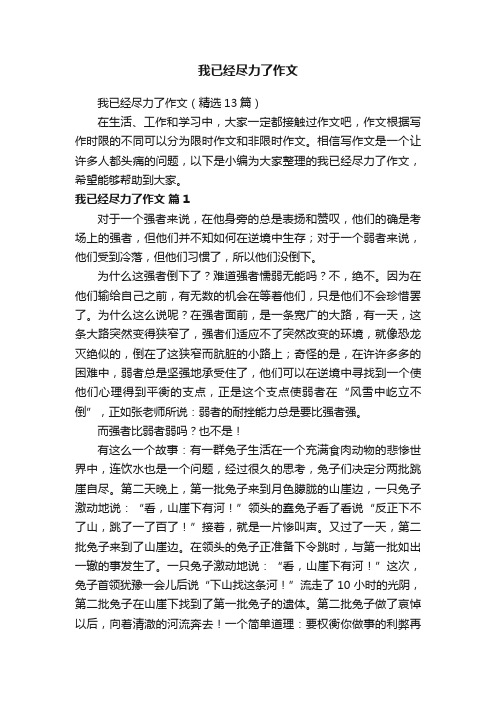 我已经尽力了作文