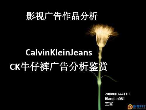 广告作品赏析 -CK 牛仔裤