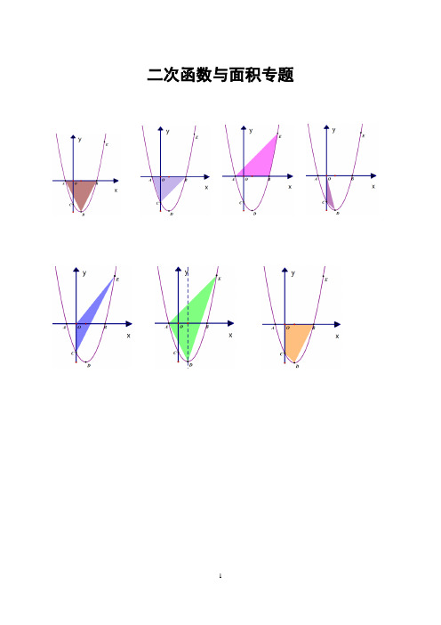 中考一轮复习：二次函数与面积专题训练