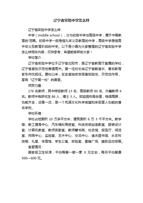 辽宁省实验中学怎么样