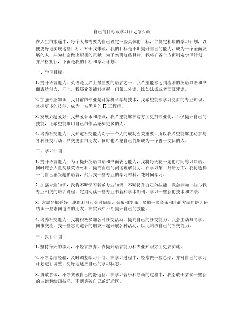 自己的目标跟学习计划怎么画