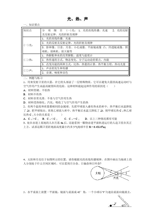 初中物理竞赛——声光热